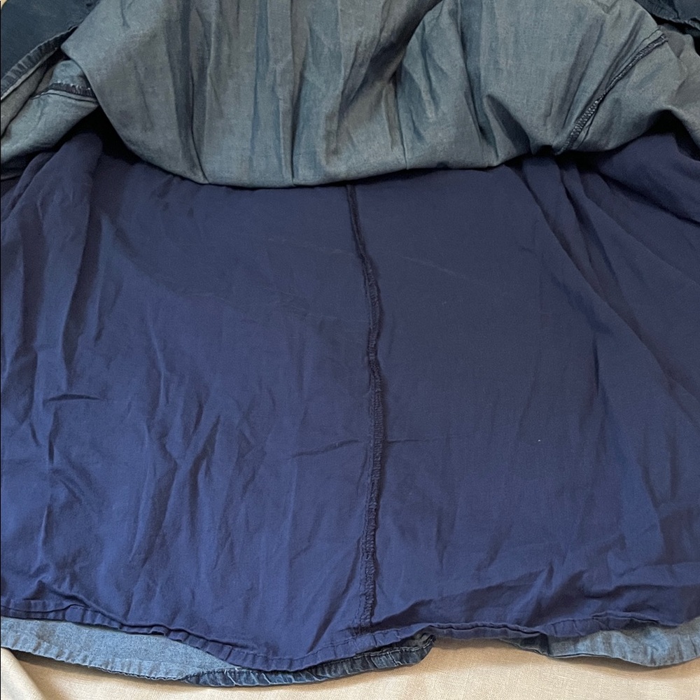 Eshakti Custom Cotton Denim Blue Women's Dress - Picture 12 of 13